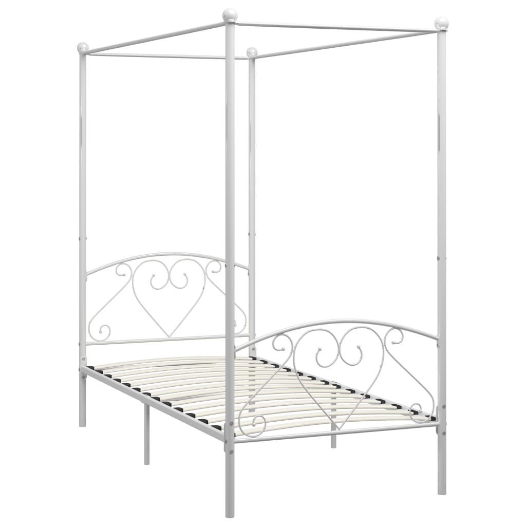 Himmelbett-Gestell - Metallbett - Einzelbett - Bettrahmen - Bett - 90 x 200 cm