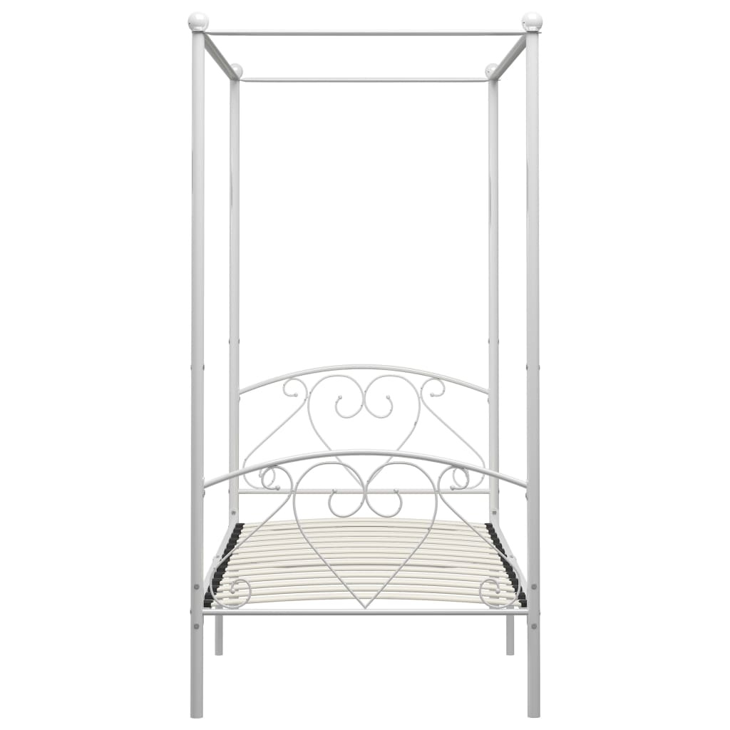 Himmelbett-Gestell - Metallbett - Einzelbett - Bettrahmen - Bett - 90 x 200 cm