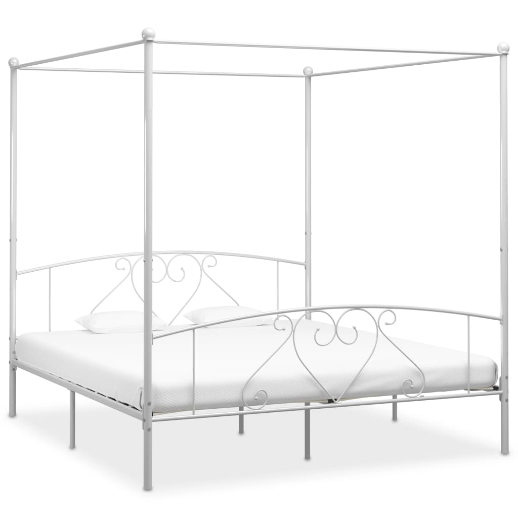Doppelbett - Himmelbett - Bettrahmen - Metallbett - Bettgestell - 180 x 200 cm