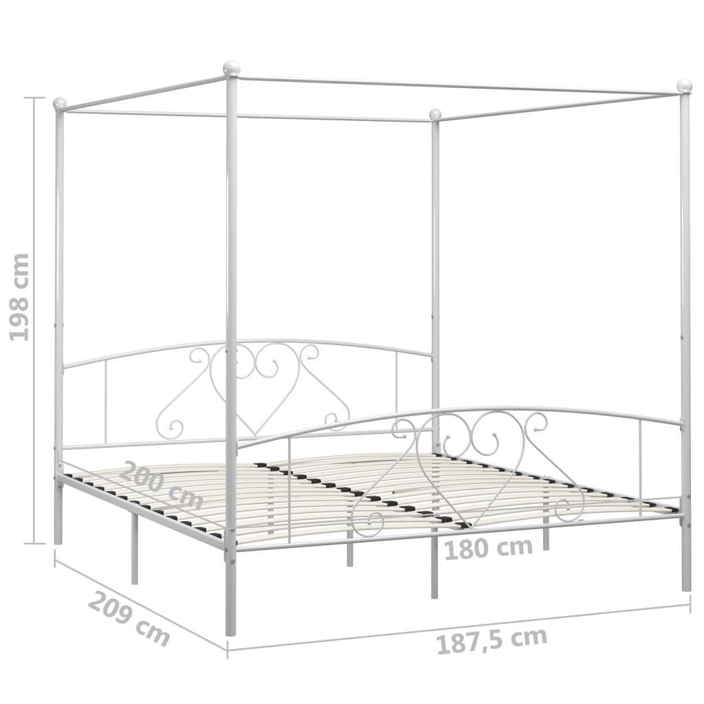 Doppelbett - Himmelbett - Bettrahmen - Metallbett - Bettgestell - 180 x 200 cm