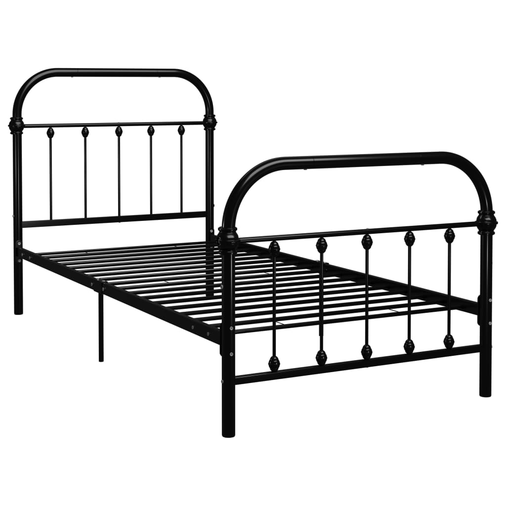 Elegantes Einzelbett 100x200 cm - Metall - Bettrahmen - Jugendbett - Bettgestell