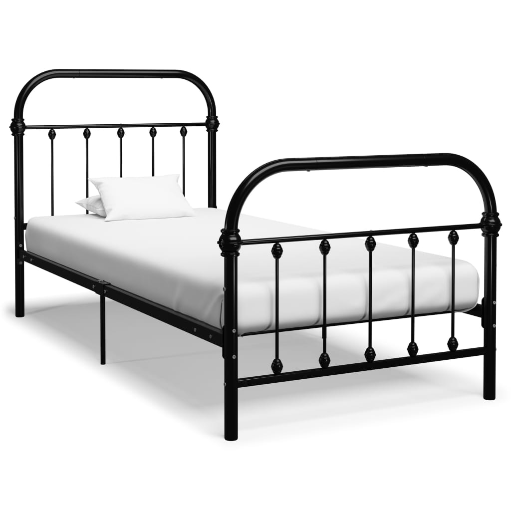 Klassischer Metallbettrahmen 90x200 cm - Einzelbett - Bettgestell - Jugendbett