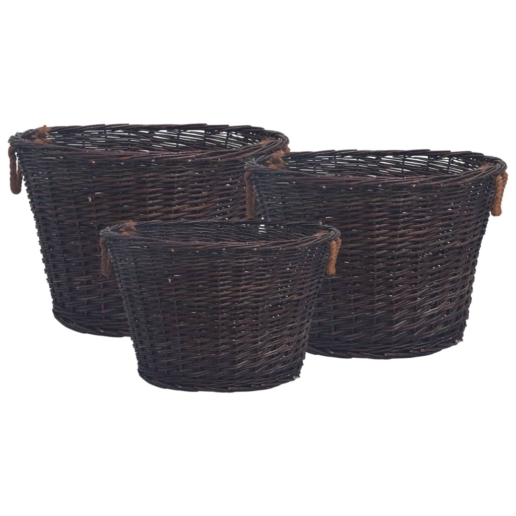 Korbset Weide - Kaminholzkorb - Brennholzkorb - Kaminzubehör - Weidenholzkorb