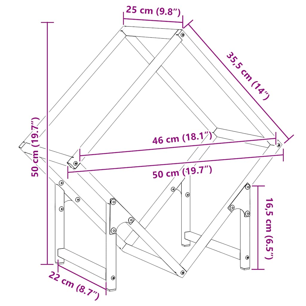 Kaminzubehör Holzregal - Kaminholzhalter - Holzaufbewahrung - Brennholzständer