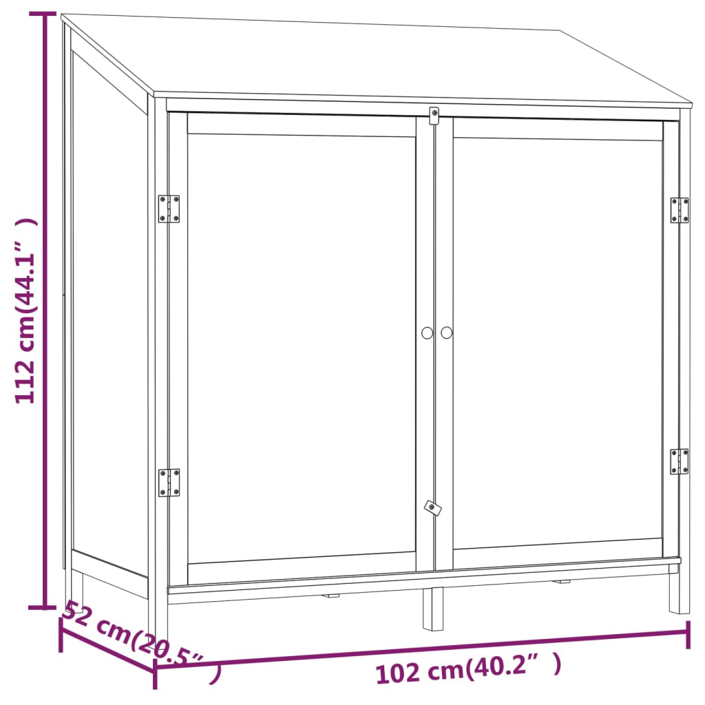 Gartenschrank - Holzgerätehaus - Gartenhaus - Holz-Gartenschrank - 102x52x112 cm