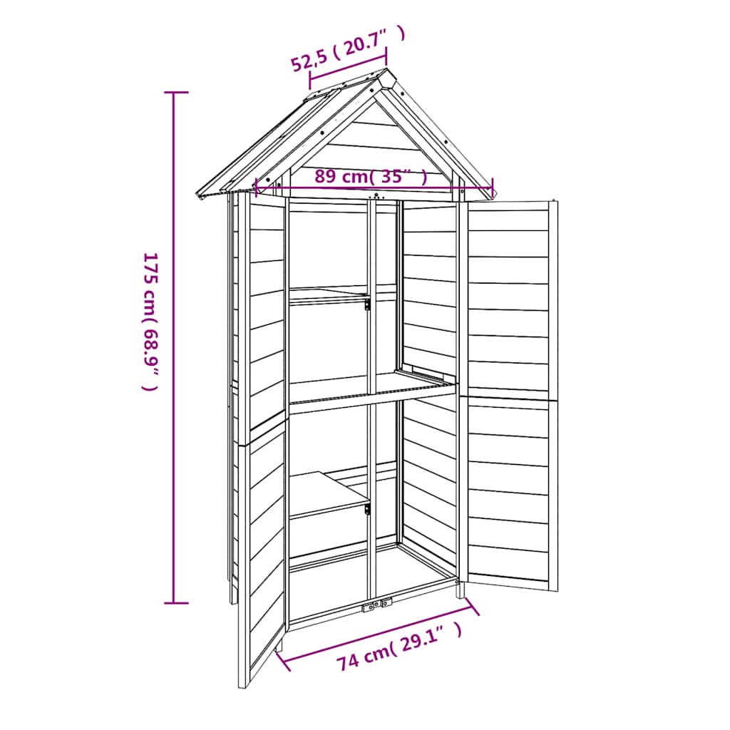 Kompakter Geräteschuppen - Gartenschrank - Holzschrank - Geräteschrank aus Holz