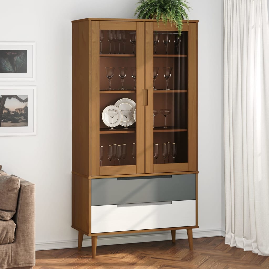 Skandinavischer Vitrinenschrank - Glasvitrine - Designmöbel - Wohnzimmerschrank