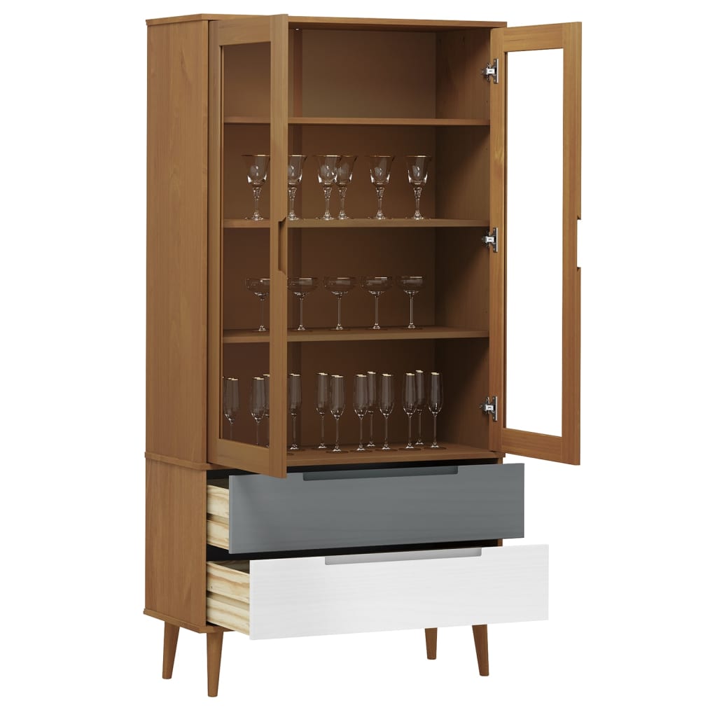 Skandinavischer Vitrinenschrank - Glasvitrine - Designmöbel - Wohnzimmerschrank