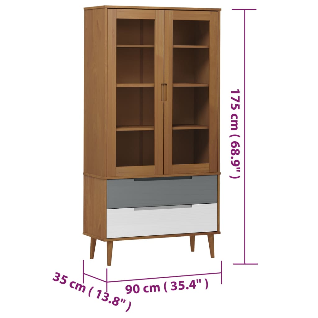 Skandinavischer Vitrinenschrank - Glasvitrine - Designmöbel - Wohnzimmerschrank