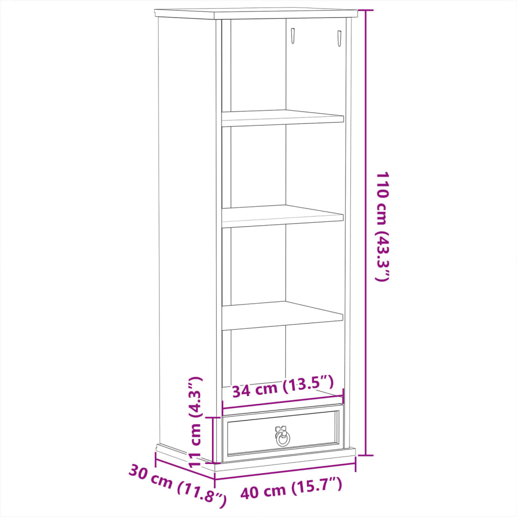 TOP Medienregal - CD-Regal - Aktenregal - Vielseitiger Holzschrank - Highboard