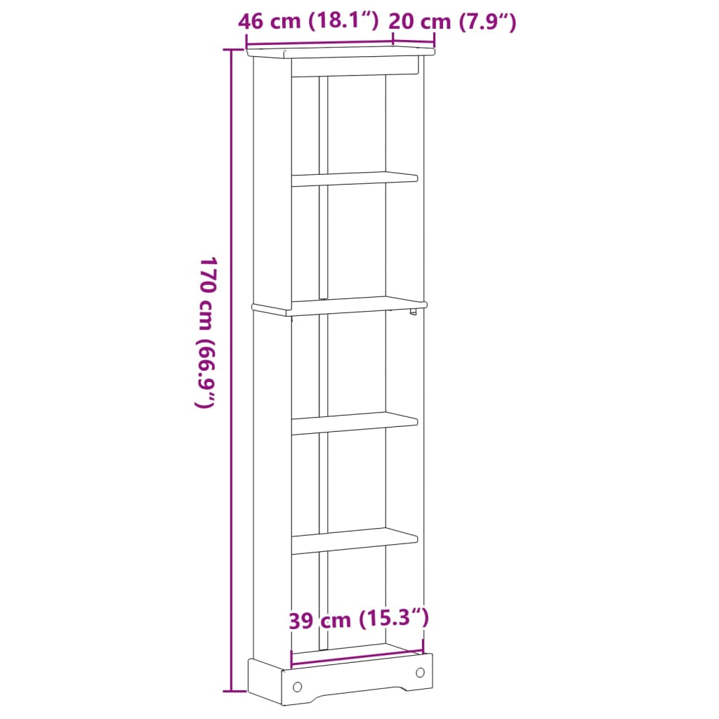 Massives Holzregal - Bücherregal - Dekoregal - Regal für Wohnbereiche - Kiefer