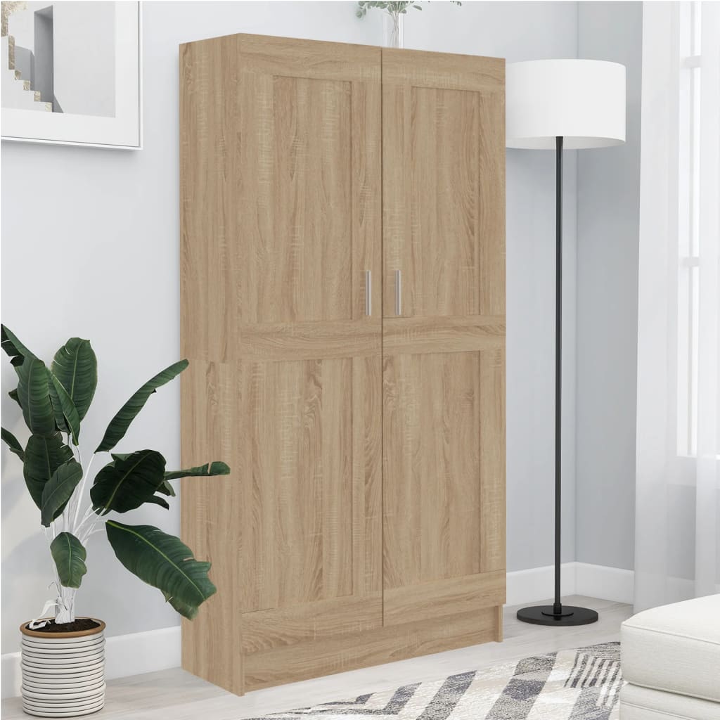 Elegantes Bücherregal mit Türen - Vitrinenschrank - Aktenregal - Highboard