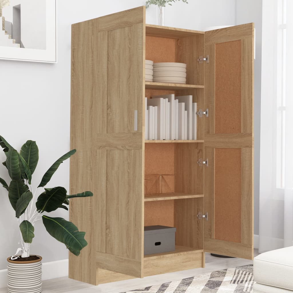 Elegantes Bücherregal mit Türen - Vitrinenschrank - Aktenregal - Highboard