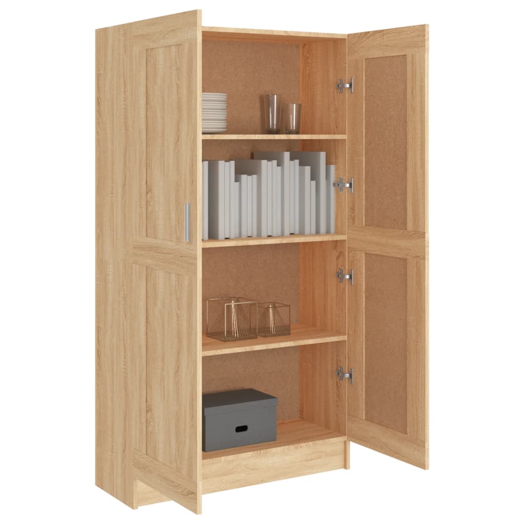 Elegantes Bücherregal mit Türen - Vitrinenschrank - Aktenregal - Highboard