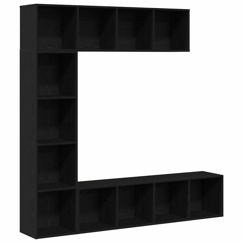 Bücherregal - 3-teiliges Set - Wohnwand - Medien-Regal - Holzregal - 12 Fächer