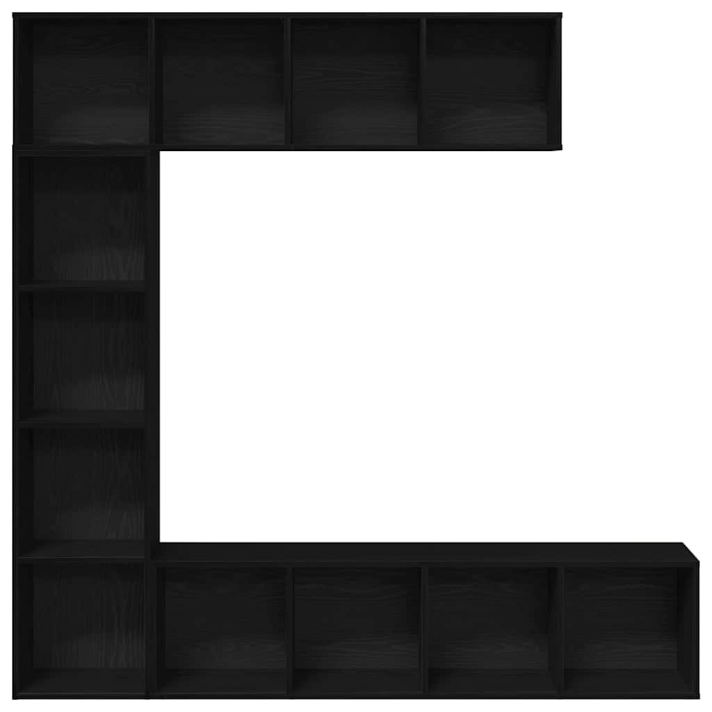 Bücherregal - 3-teiliges Set - Wohnwand - Medien-Regal - Holzregal - 12 Fächer