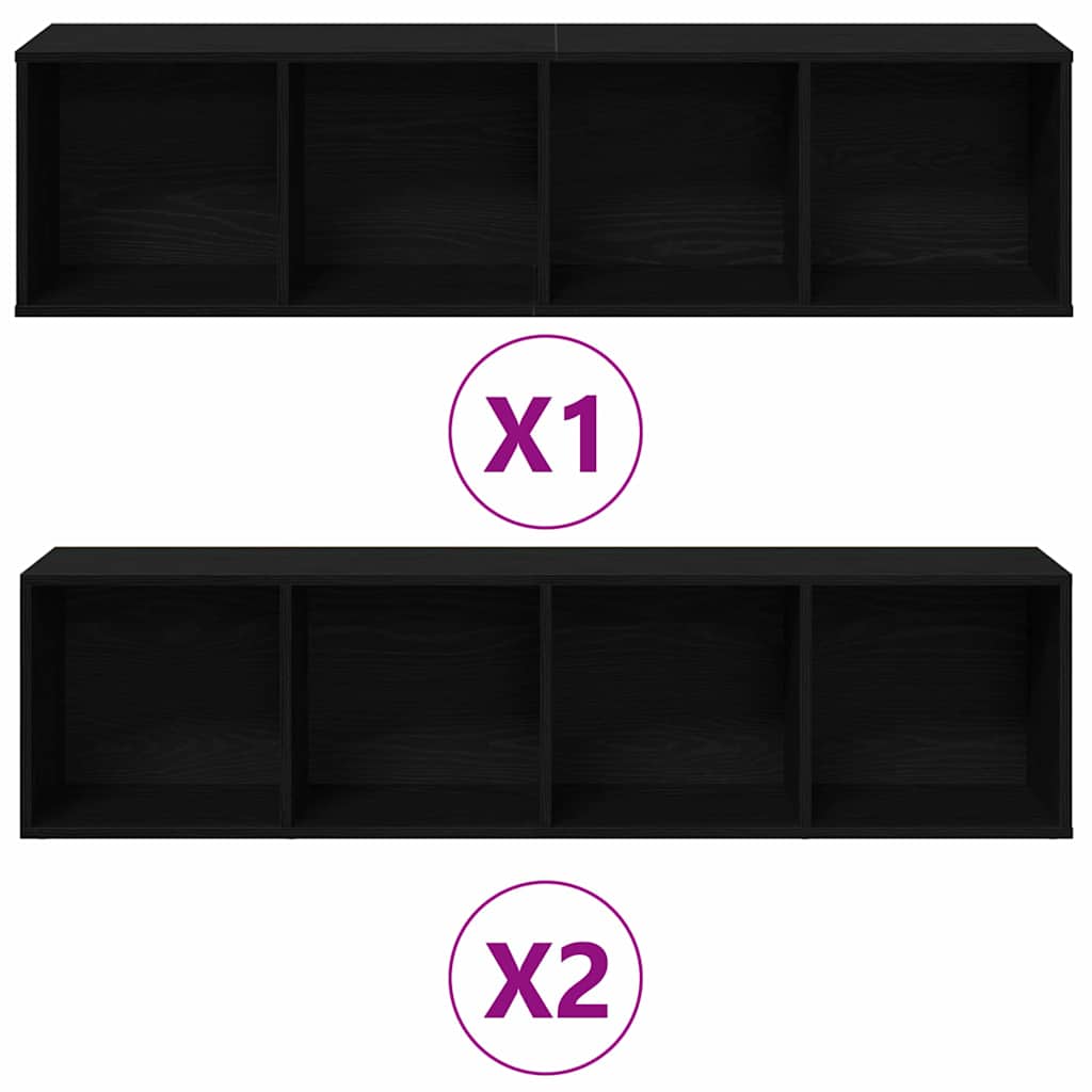 Bücherregal - 3-teiliges Set - Wohnwand - Medien-Regal - Holzregal - 12 Fächer