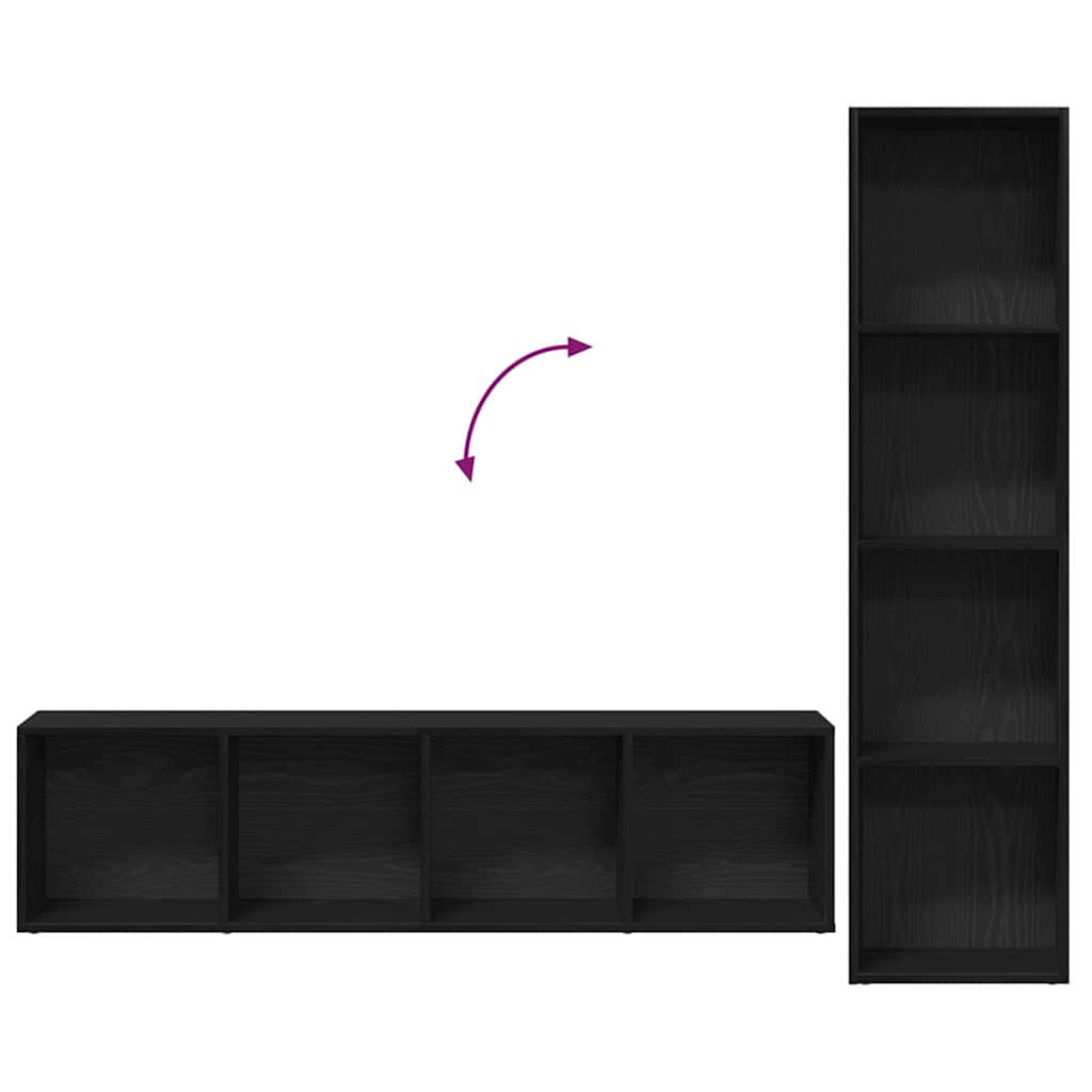 Bücherregal - 3-teiliges Set - Wohnwand - Medien-Regal - Holzregal - 12 Fächer