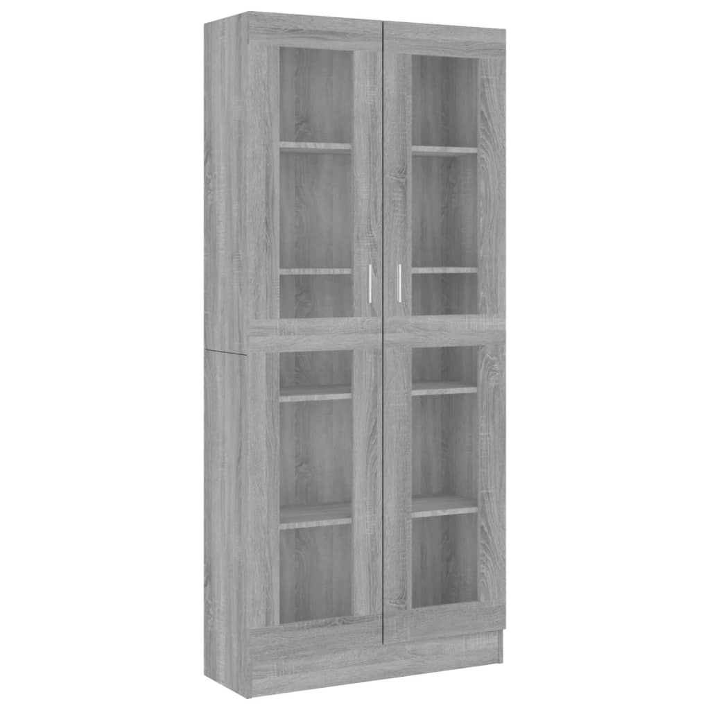 Eleganter Vitrinenschrank - Highboard - Bücherschrank - Glasvitrine - 185 cm