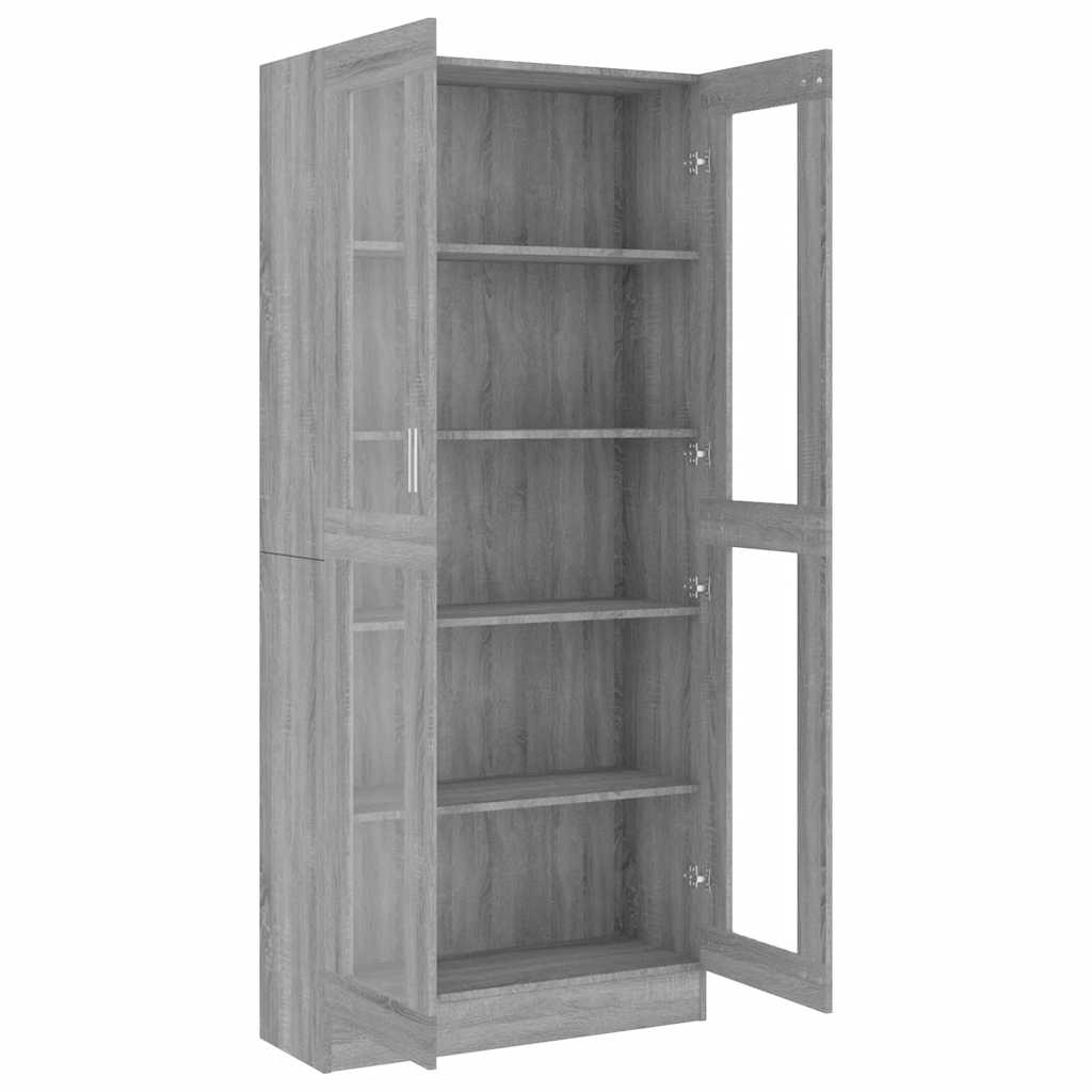 Eleganter Vitrinenschrank - Highboard - Bücherschrank - Glasvitrine - 185 cm