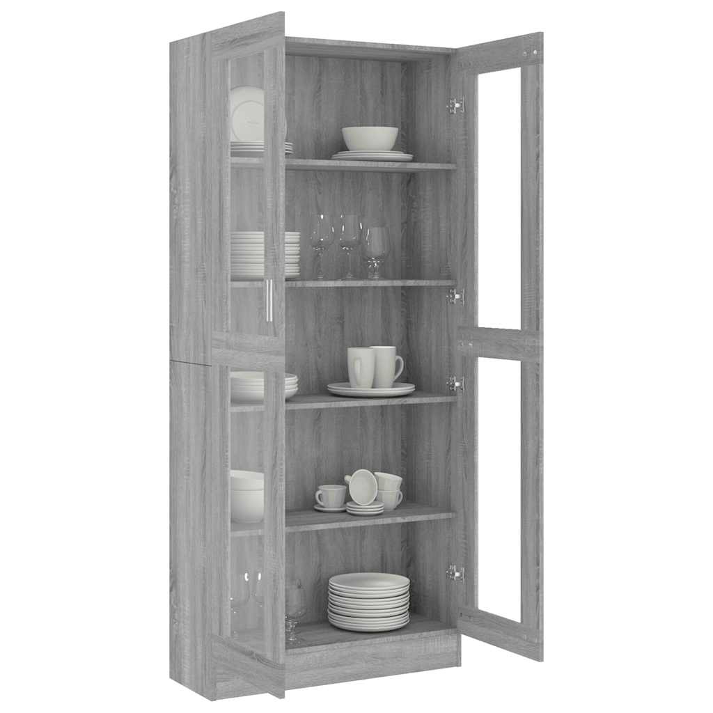 Eleganter Vitrinenschrank - Highboard - Bücherschrank - Glasvitrine - 185 cm