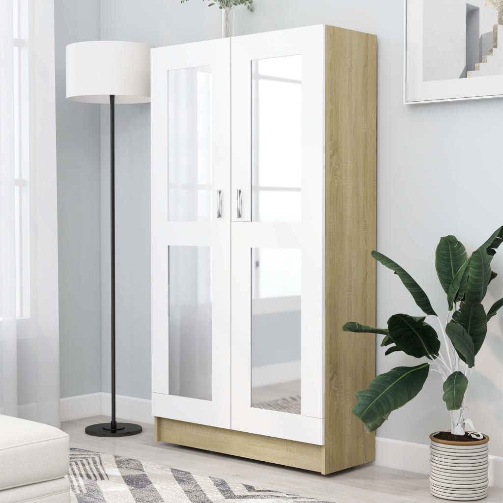 Moderne Standvitrine - Vitrinenschrank - Bücherschrank - Highboard - 150 cm