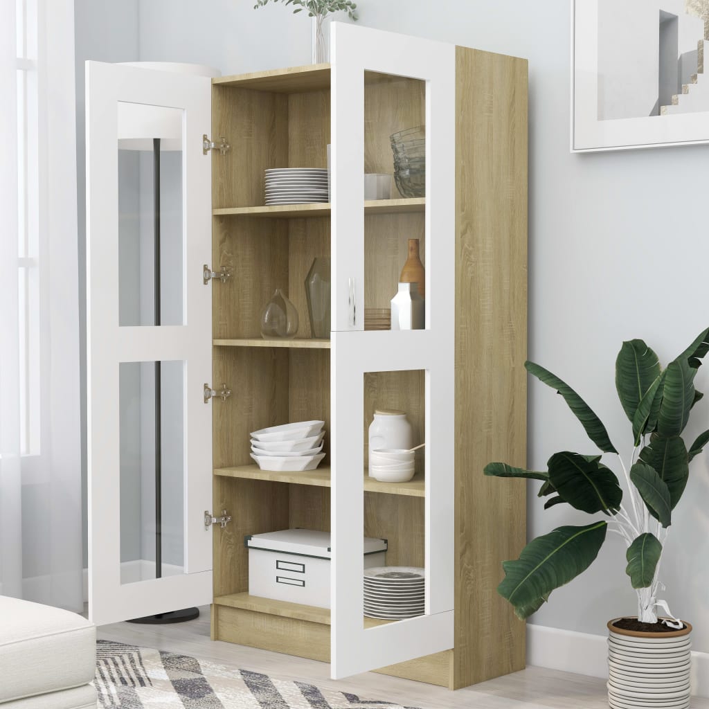 Moderne Standvitrine - Vitrinenschrank - Bücherschrank - Highboard - 150 cm