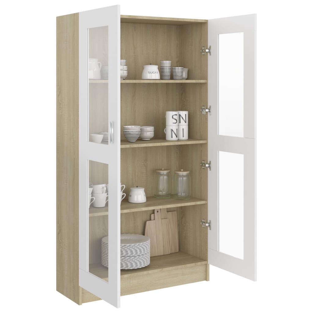 Moderne Standvitrine - Vitrinenschrank - Bücherschrank - Highboard - 150 cm