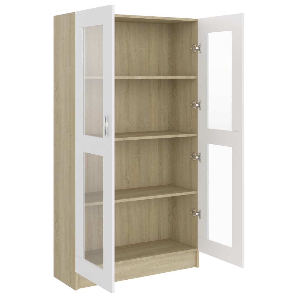 Moderne Standvitrine - Vitrinenschrank - Bücherschrank - Highboard - 150 cm