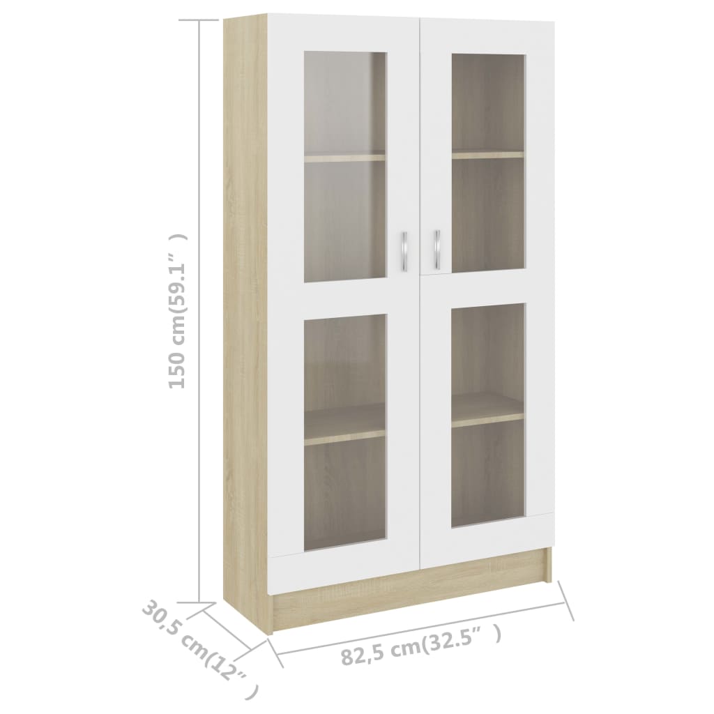 Moderne Standvitrine - Vitrinenschrank - Bücherschrank - Highboard - 150 cm