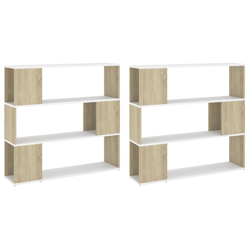 Bücherregal 2er-Set - Raumteiler - Holzregal - DVD-Regal - Highboard - 100x188cm
