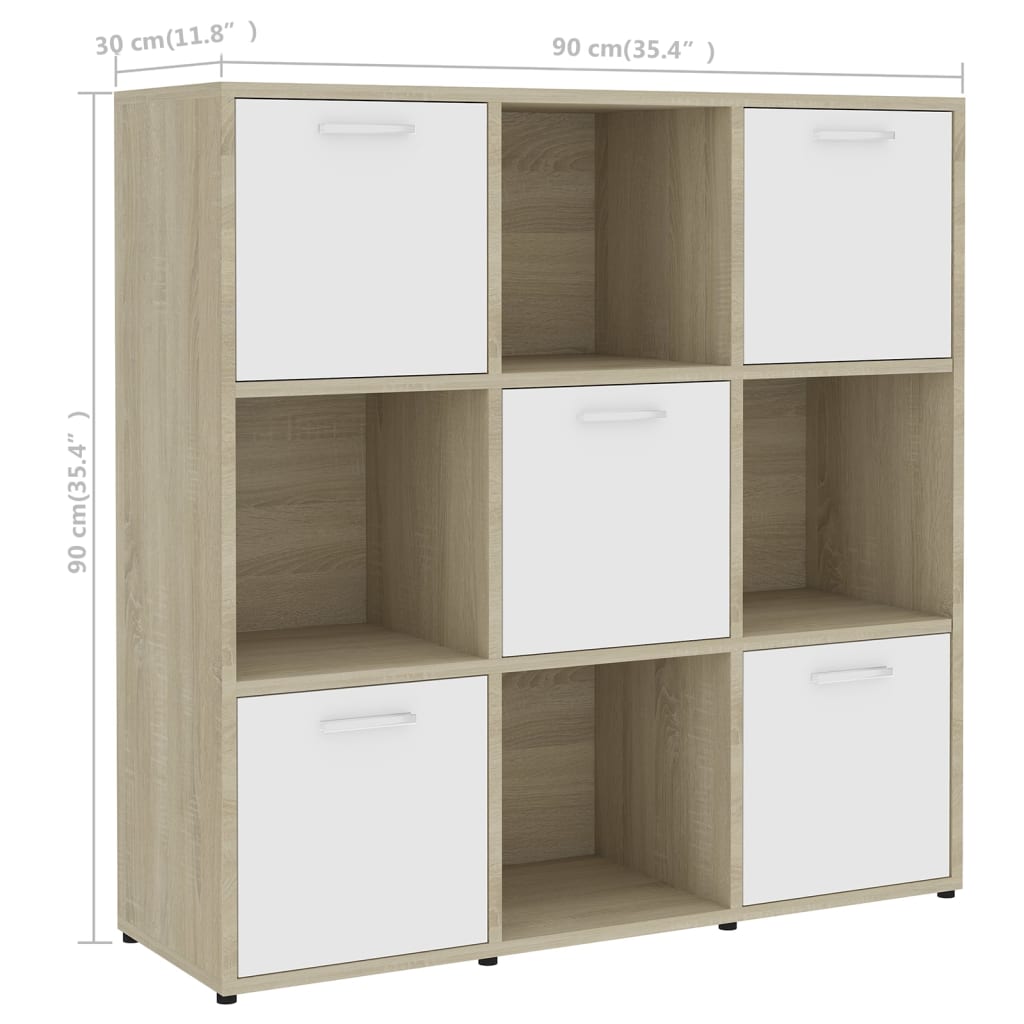 Stilvolles Regal mit 9 quadratischen Fächern - Bücherregal - Büroregal - 90x90cm