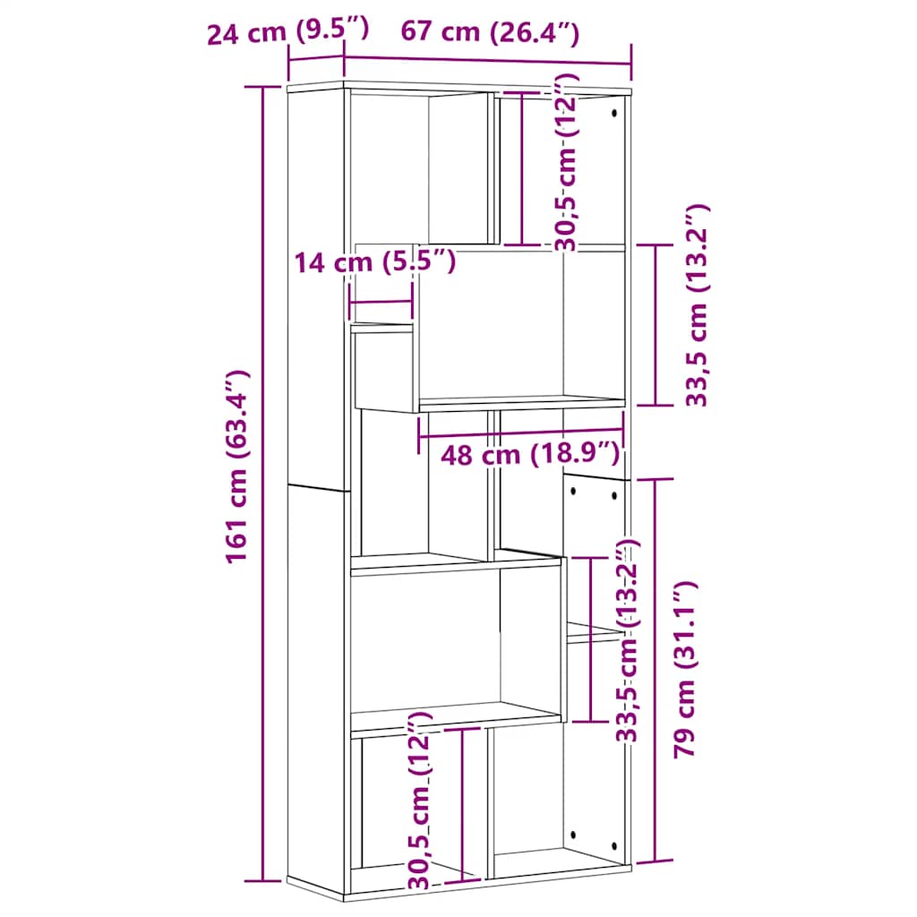 Tolles kreatives Regal in Zickzack-Optik - Bücherregal - Highboard - Holzregal