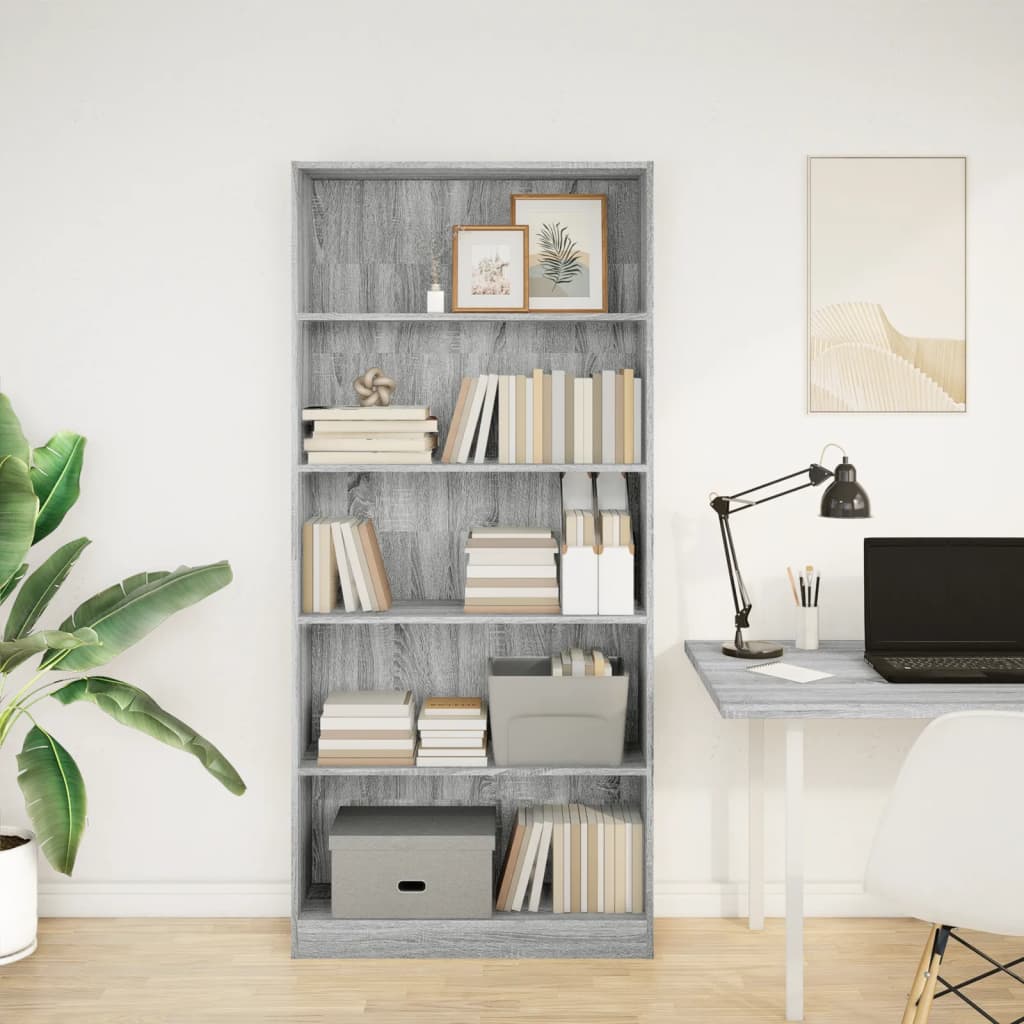 Großes Bücherregal - 80x176 cm - Aktenregal - Highboard - Büroregal - Holzregal