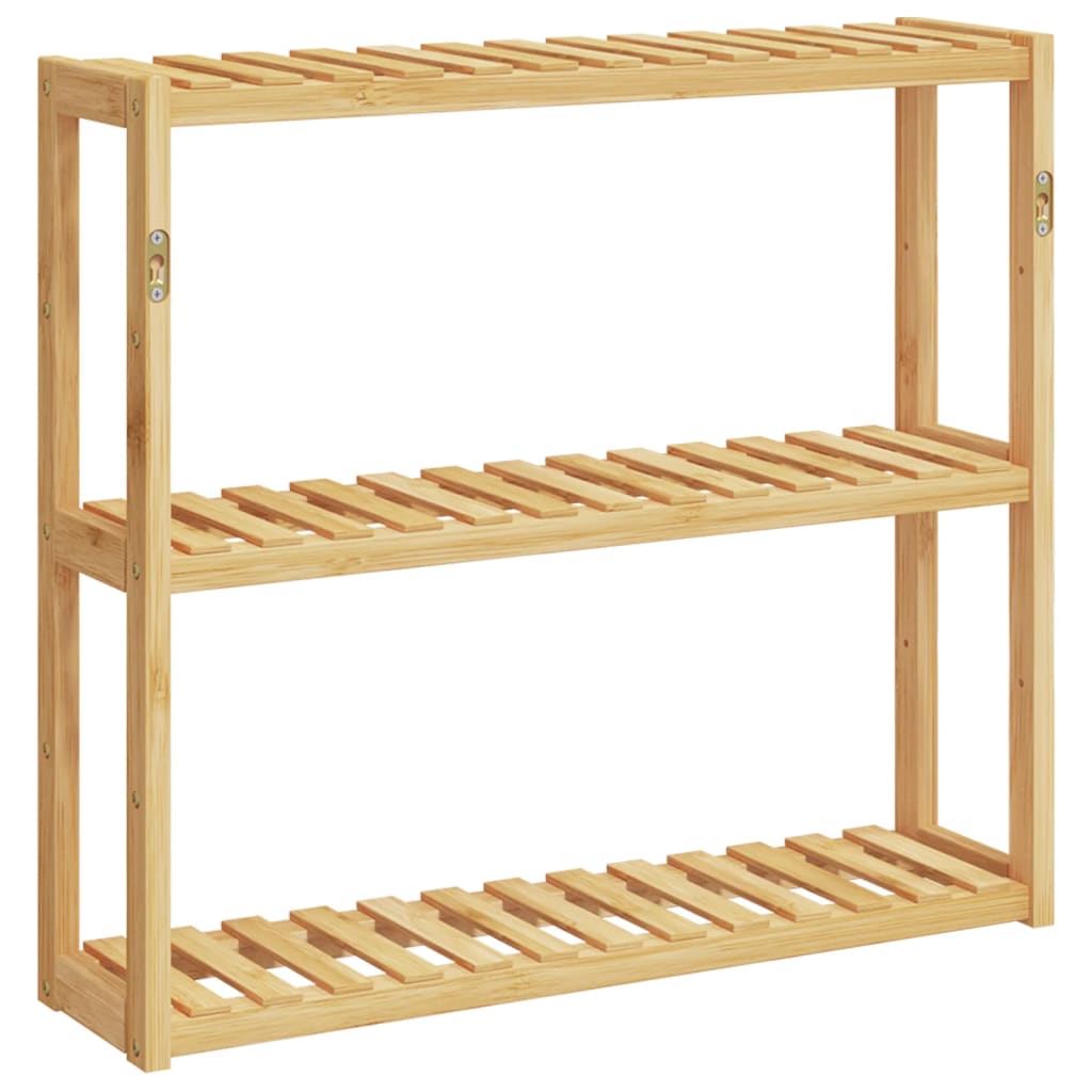 Wandregal - Duschregal - Badmöbel - Bambusregal - Badezimmerregal - 3 Ablagen
