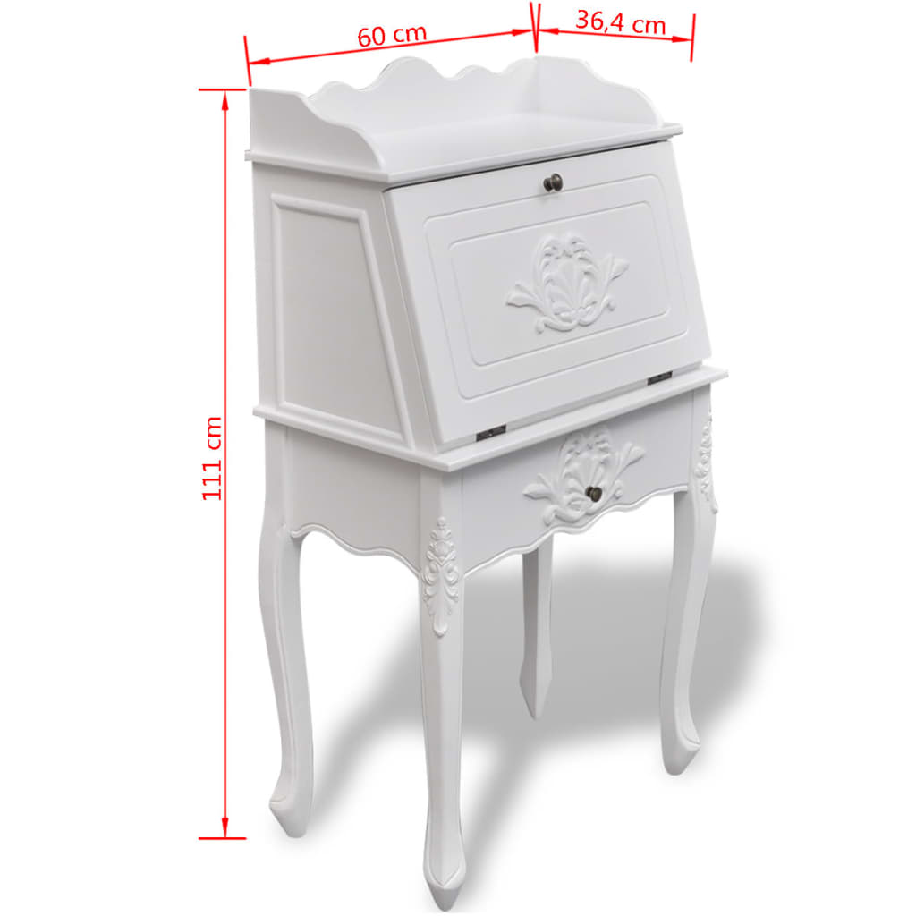 Eleganter Landhaus Sekretär - Schreibtisch - Vintage Flair - 60 x 36,4 x 111 cm