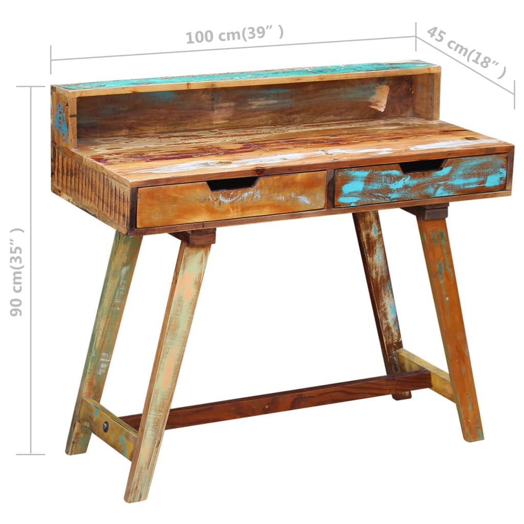 Vintage-Schreibtisch - Holzschreibtisch - Retrolook - Handgefertigtes Unikat