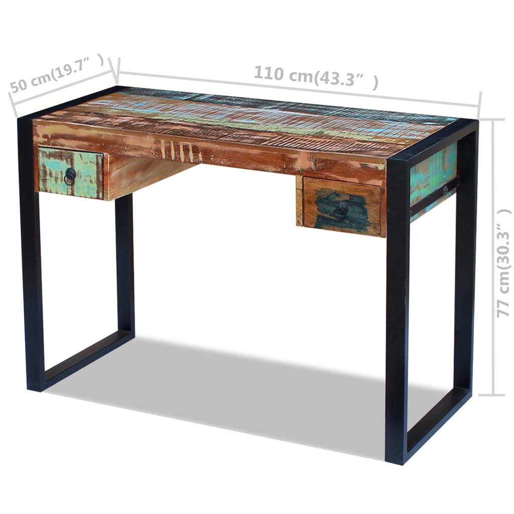 Arbeitstisch - Schreibtisch - Vintage Design - Handgefertigt - Massivholz Unikat