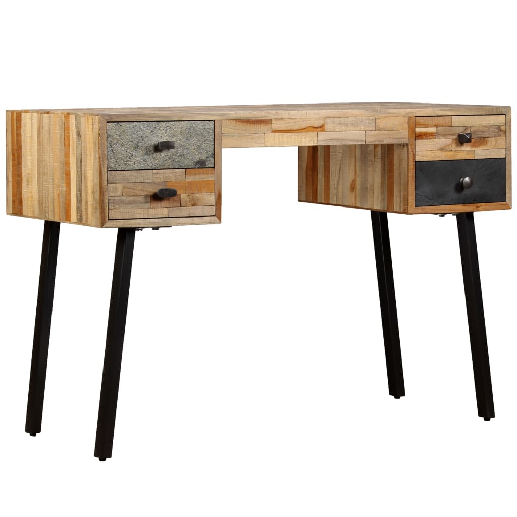 Vintage-Schreibtisch aus recyceltem Teakholz - Sekretär - PC-Tisch - Workspace