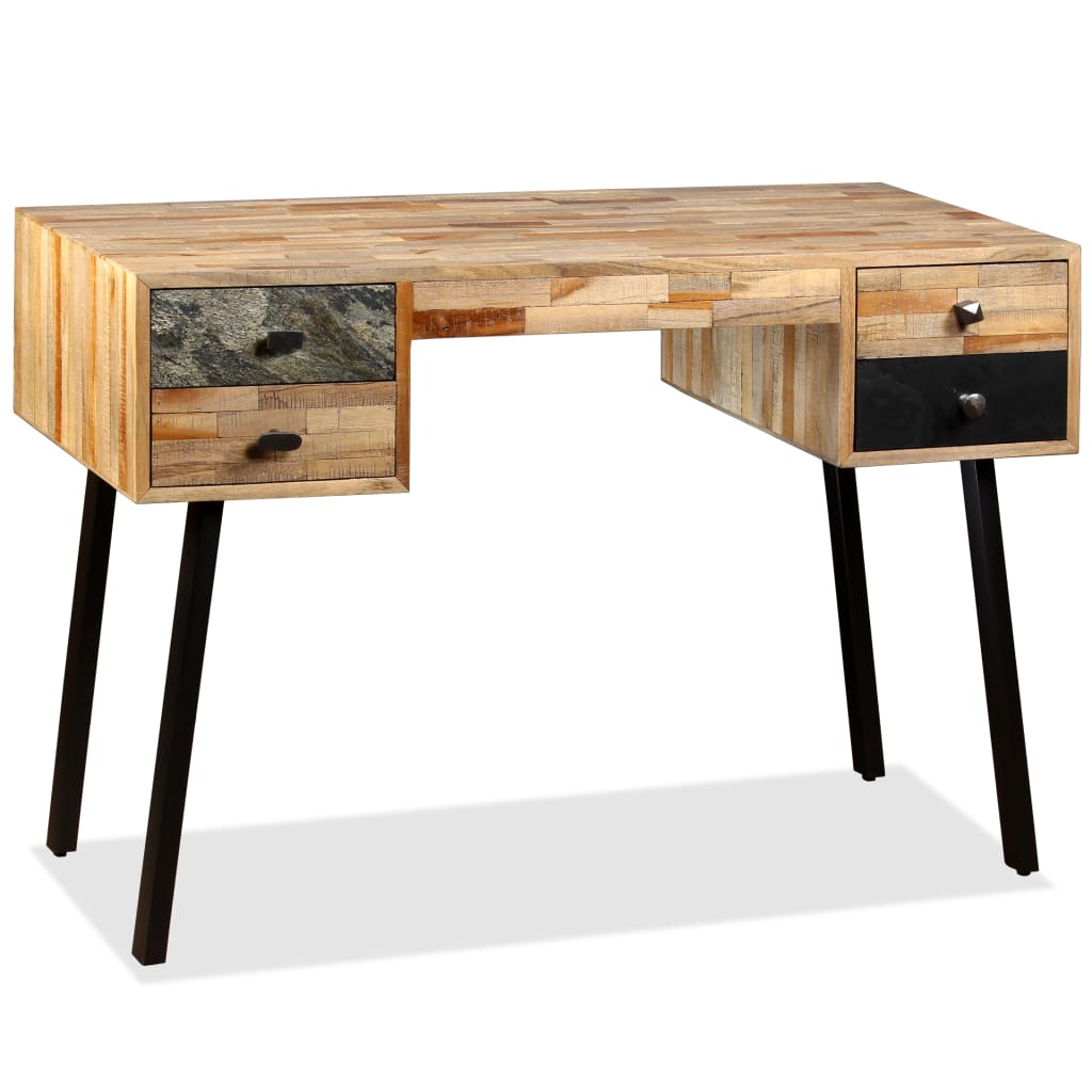 Vintage-Schreibtisch aus recyceltem Teakholz - Sekretär - PC-Tisch - Workspace