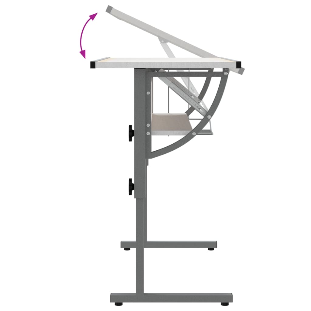 Zeichentisch - Basteltisch - Schreibtisch - Arbeitstisch - 110 x 53 x 58–87 cm
