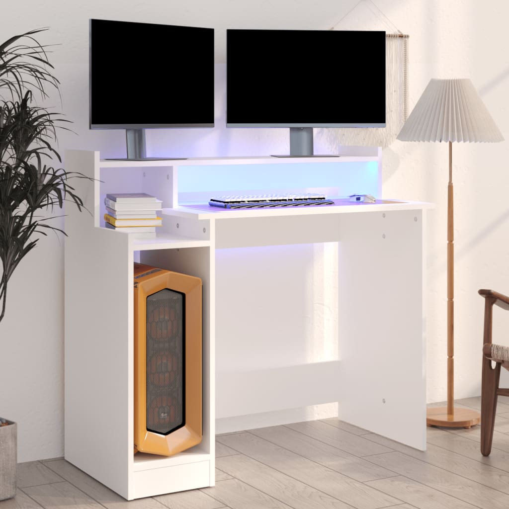 LED-Computertisch - Schreibtisch - Gaming-Tisch - Bürotisch - 97 x 45 x 90 cm
