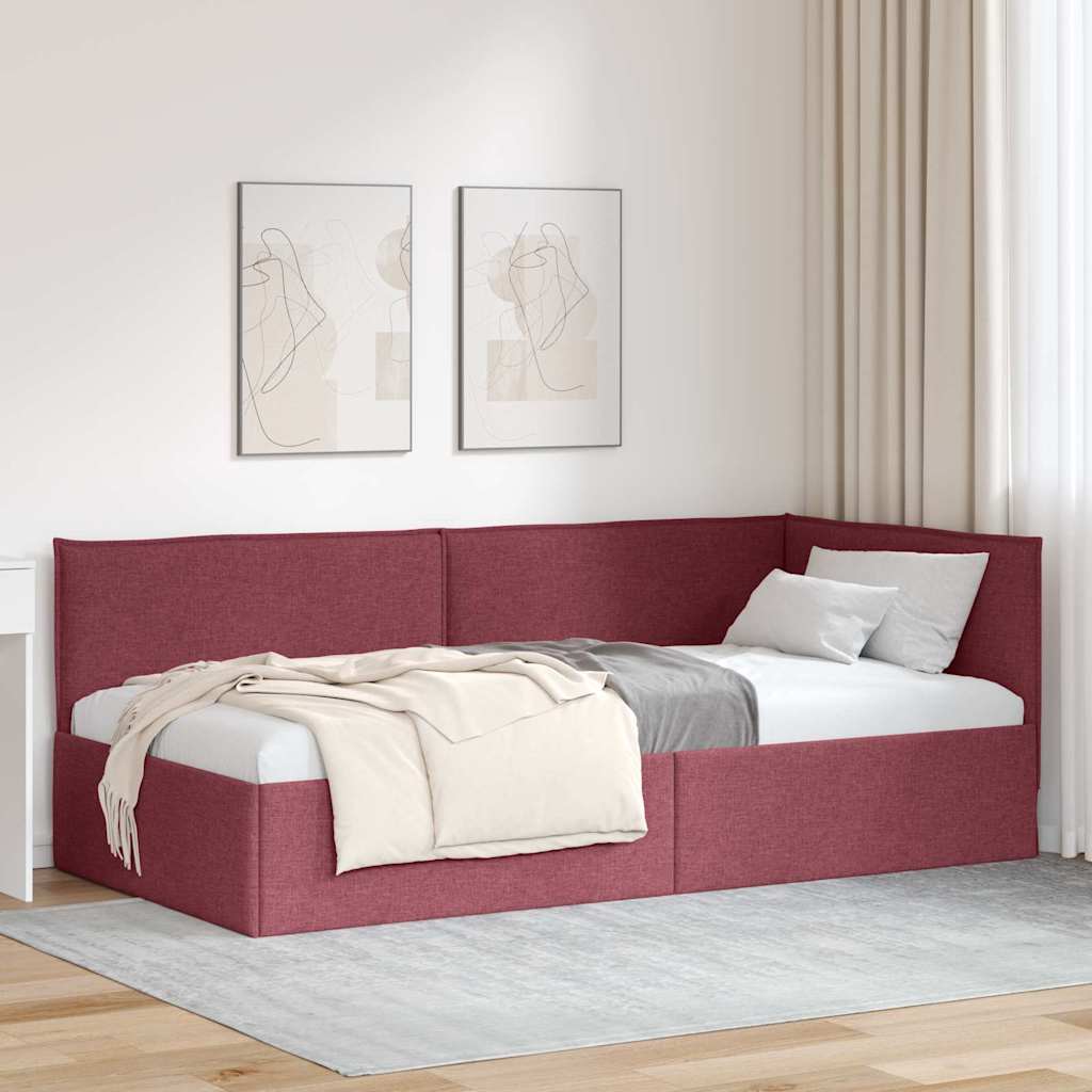 Eckbettgestell - Bettgestell - Polsterbett - Einzelbett - Gästebett - 100x200 cm
