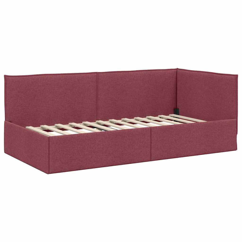 Eckbettgestell - Bettgestell - Polsterbett - Einzelbett - Gästebett - 100x200 cm