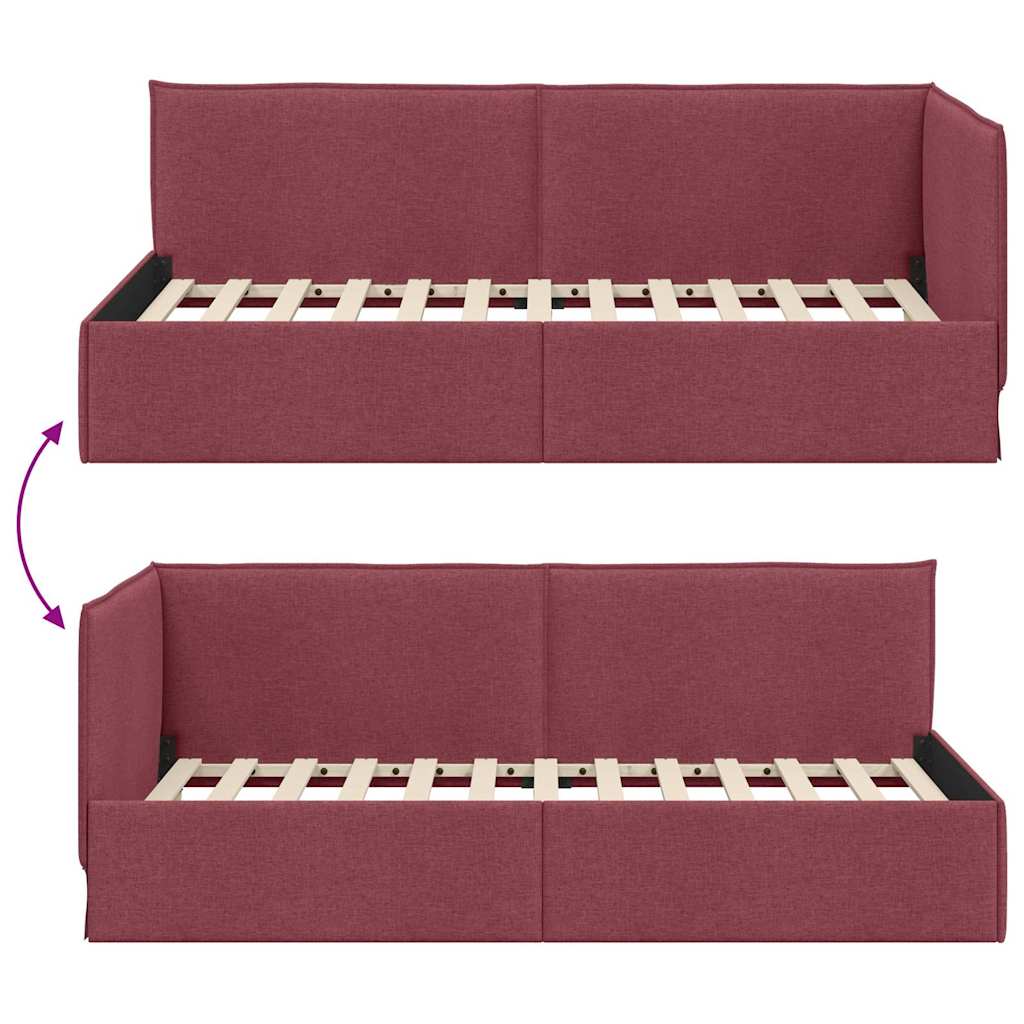 Eckbettgestell - Bettgestell - Polsterbett - Einzelbett - Gästebett - 100x200 cm