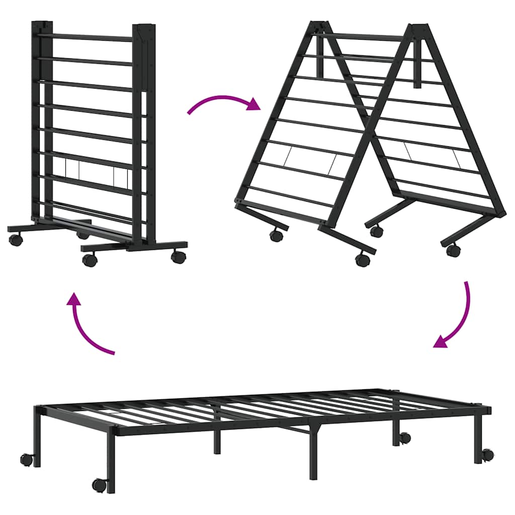Robustes Stahlbett - Gästebett - Bürobett - Bettgestell - Klappbett - 100x200cm