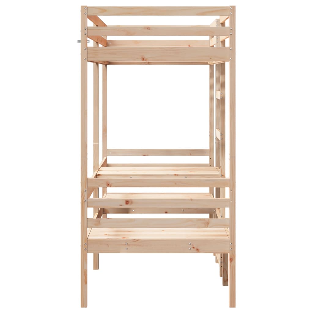 Hochbett m. Schreibtisch & Bänken - Kinderbett - Etagenbett - Stockbett - 80x200