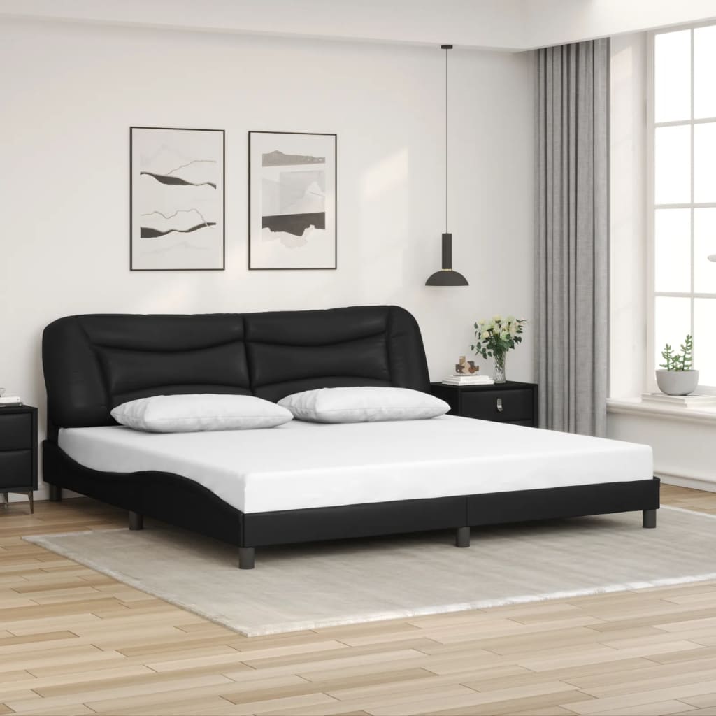Bettgestell ohne Matratze - Doppelbett - Bettrahmen - Kunstleder - 200 x 200 cm