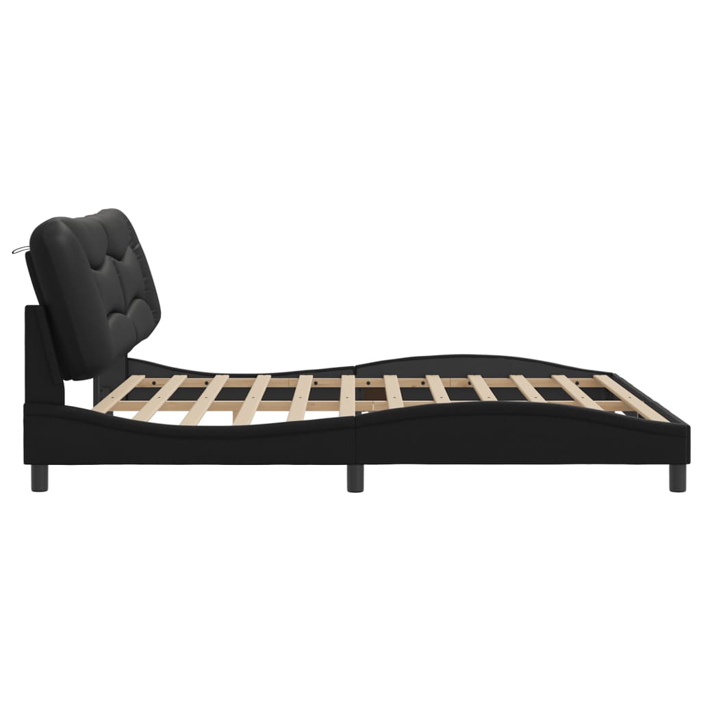 Bettgestell ohne Matratze - Doppelbett - Bettrahmen - Kunstleder - 200 x 200 cm