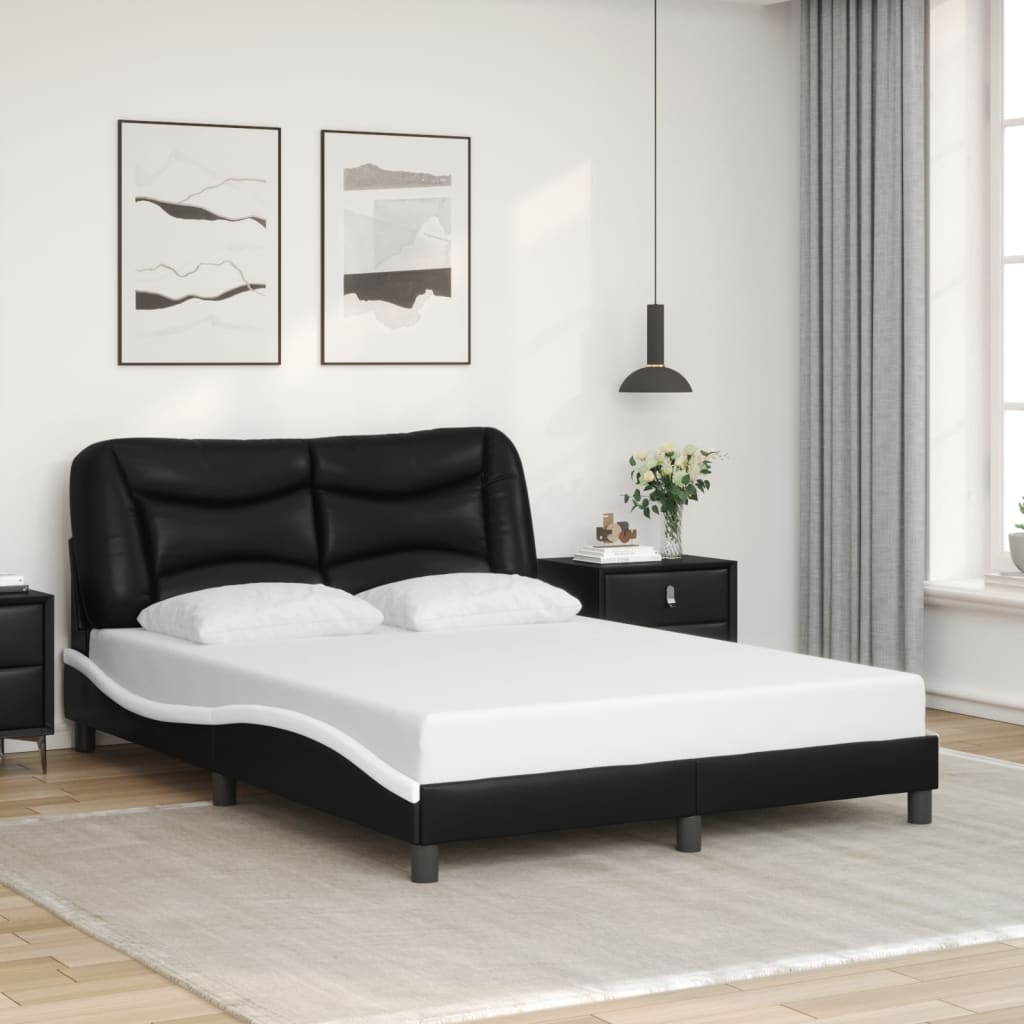 Polsterbett m. Kopfteil - Bettgestell - Doppelbett - Kunstlederbett - 140x200 cm